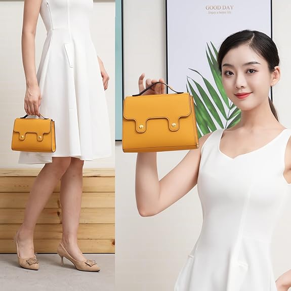 Crossbody Bags For Women Yellow Leather Cute Phone Designer Waterproof Adjustable Shoulder Straps Handbag Purse Bag Girl